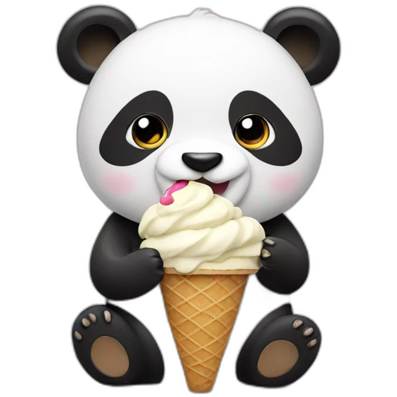 Panda eating ice cream emoji