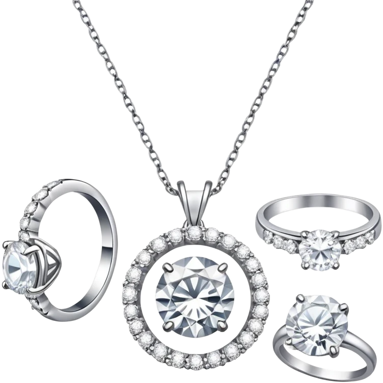 diamond ring necklace earrings jewelry emoji
