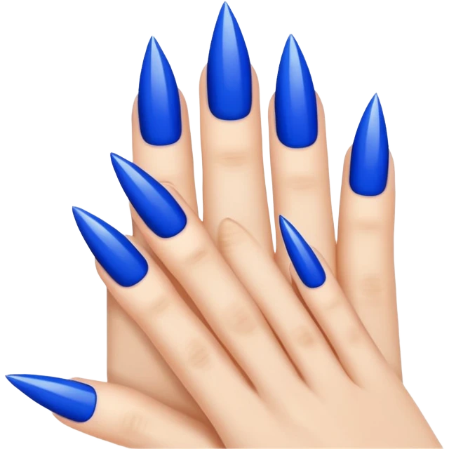 ✌ into blue nails emoji