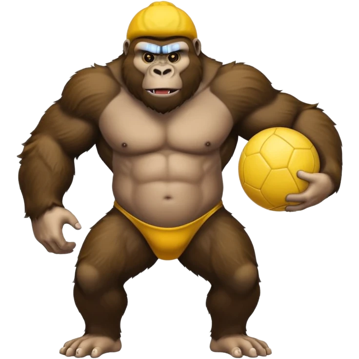 Gorilla with yellow kickball emoji