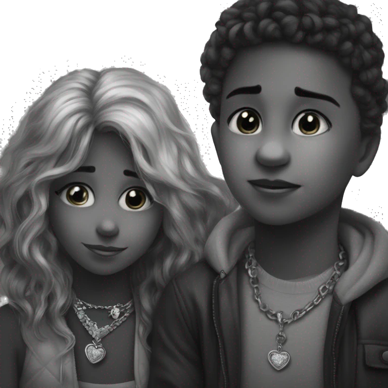 loving gazes captured in monochrome emoji