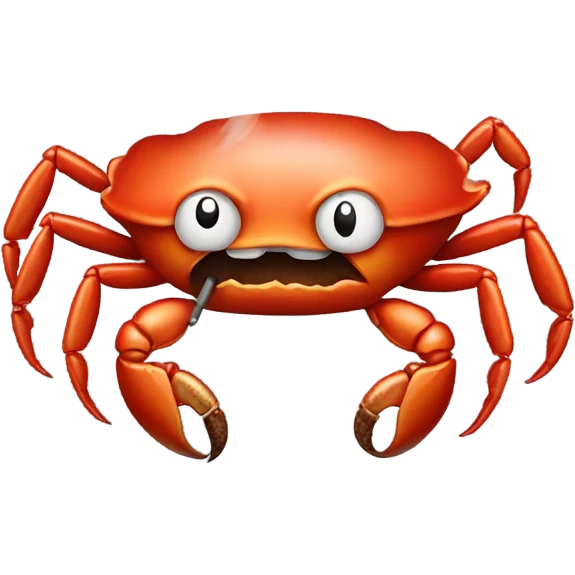 Crab smoking a cigarette emoji