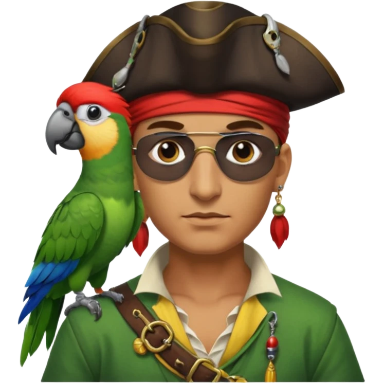pirate and parrot emoji