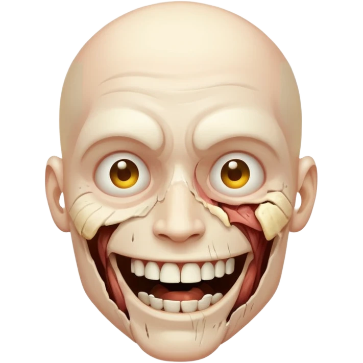 Dead inside peeling happy face away to reveal dead face emoji