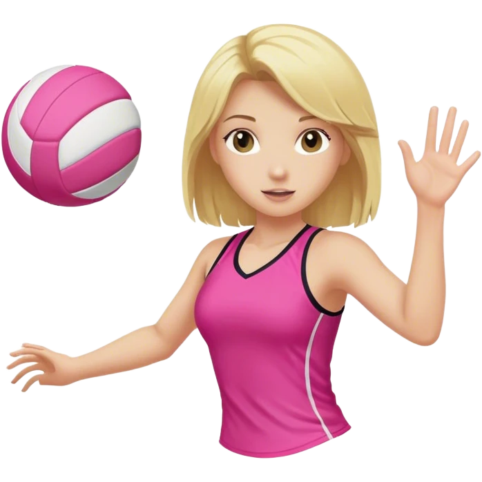 Blonde Girl hitting pink volleyball  emoji