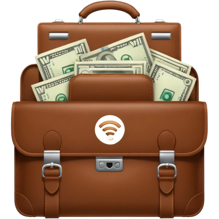 open wifi money filled briefcase emoji