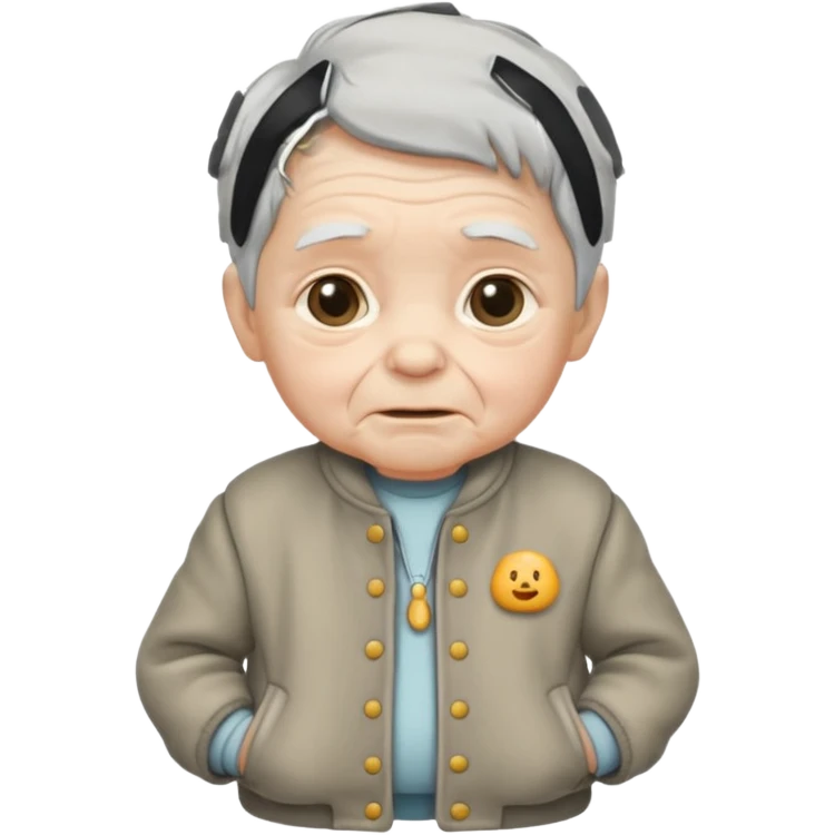 baby elderly with old jacket emoji