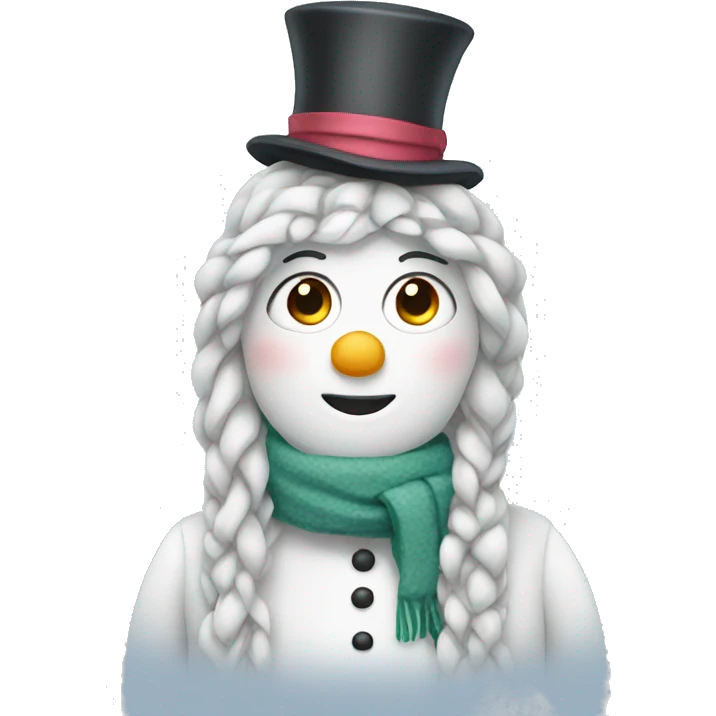 lady snowman with long hair emoji