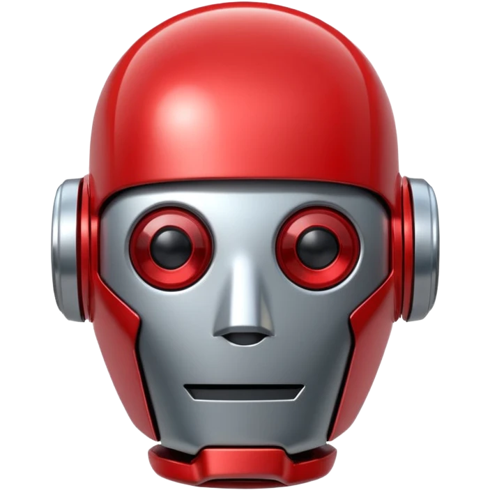 robot head next to a video play button emoji