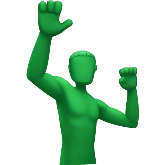 two green raised arms emoji