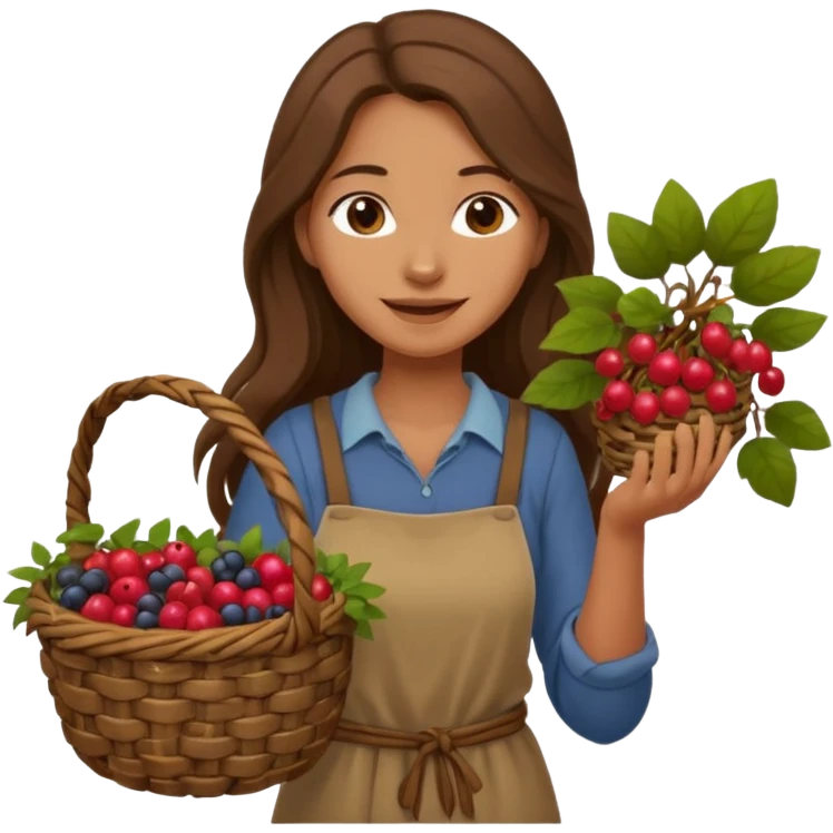 A gatherer woman carrying a woven basket of roots and berries.


















 emoji