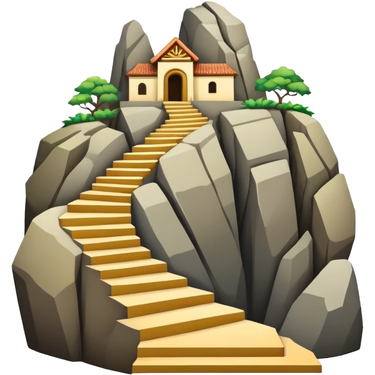 Guatapé Rock Landmark Emoji – Depicting the monolithic rock with its zigzagging staircase. emoji