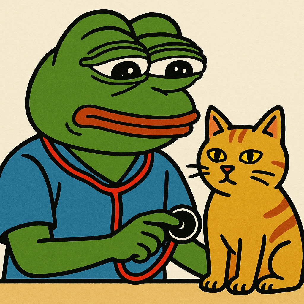 veterinarian examining a cat emoji