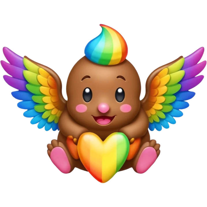 rainbow poop with wings emoji