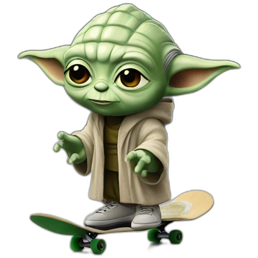 yoda sur un skate emoji