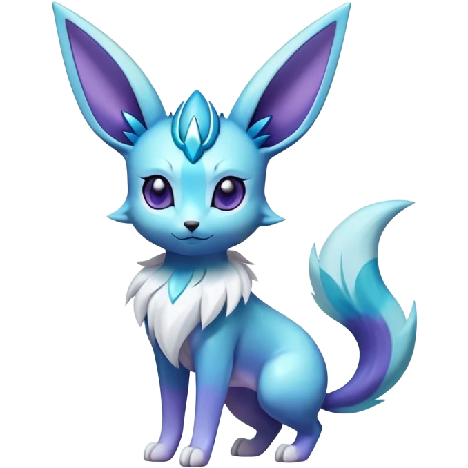 Shiny colorful Glaceon-Espeon-Pokémon emoji