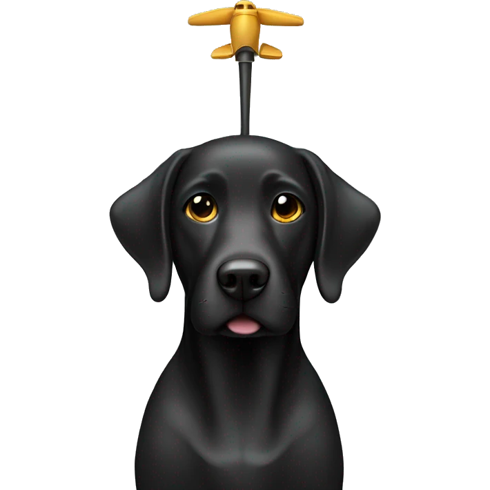 Black lab with propeller hat emoji