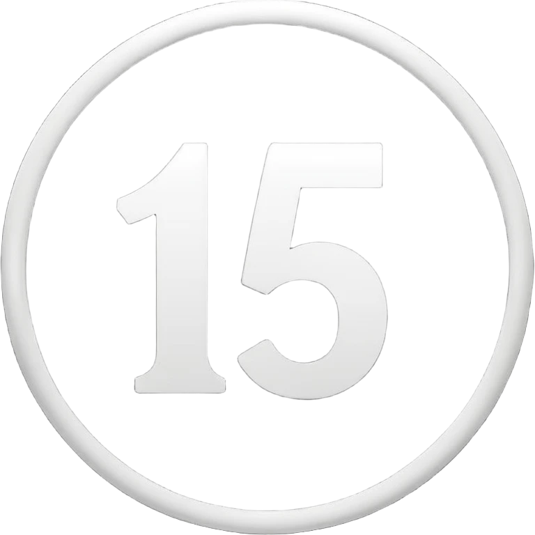 The number 15 in a black circle emoji