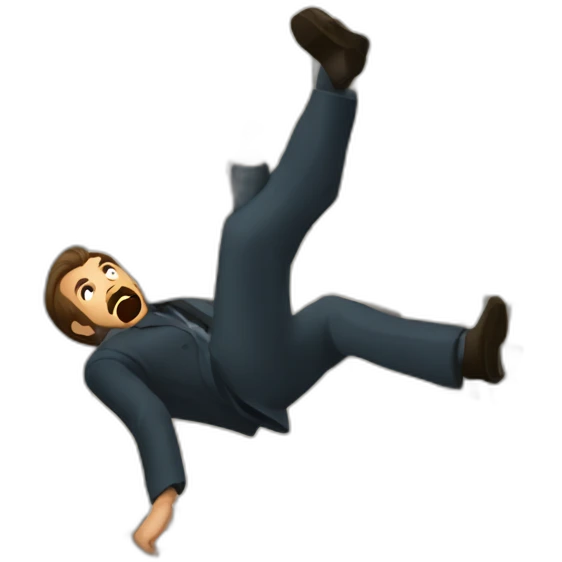 hans gruber falling backwards from tower emoji