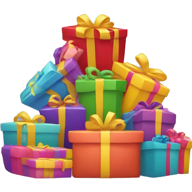 Pile of colorful gifts emoji