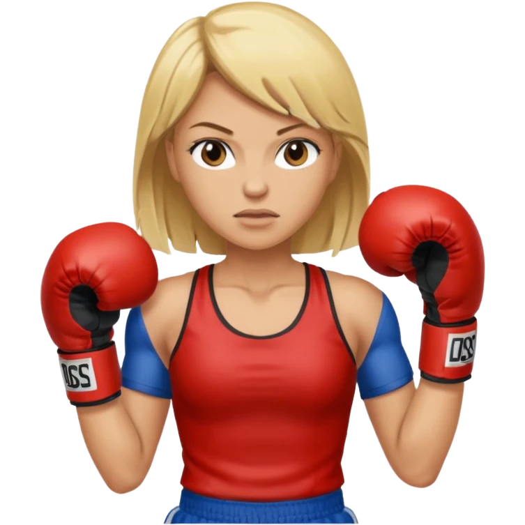 blonde female boxer emoji