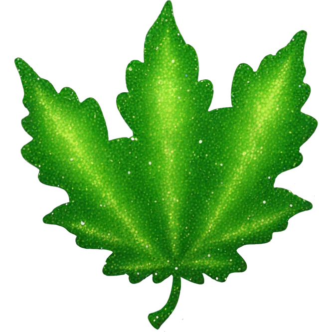 Sparkling 420 leaf pixel heart emoji