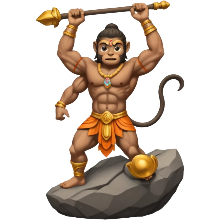 Lord Hanuman carrying mountain emoji