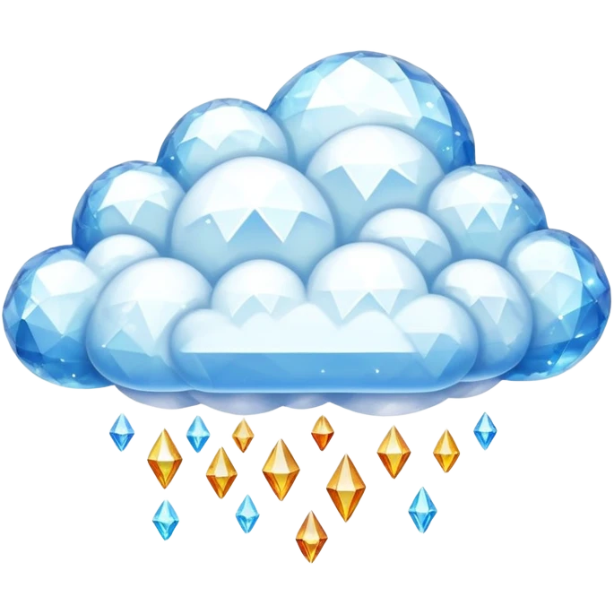 glittering crystal cloud with shiny facets floating in the sky emoji