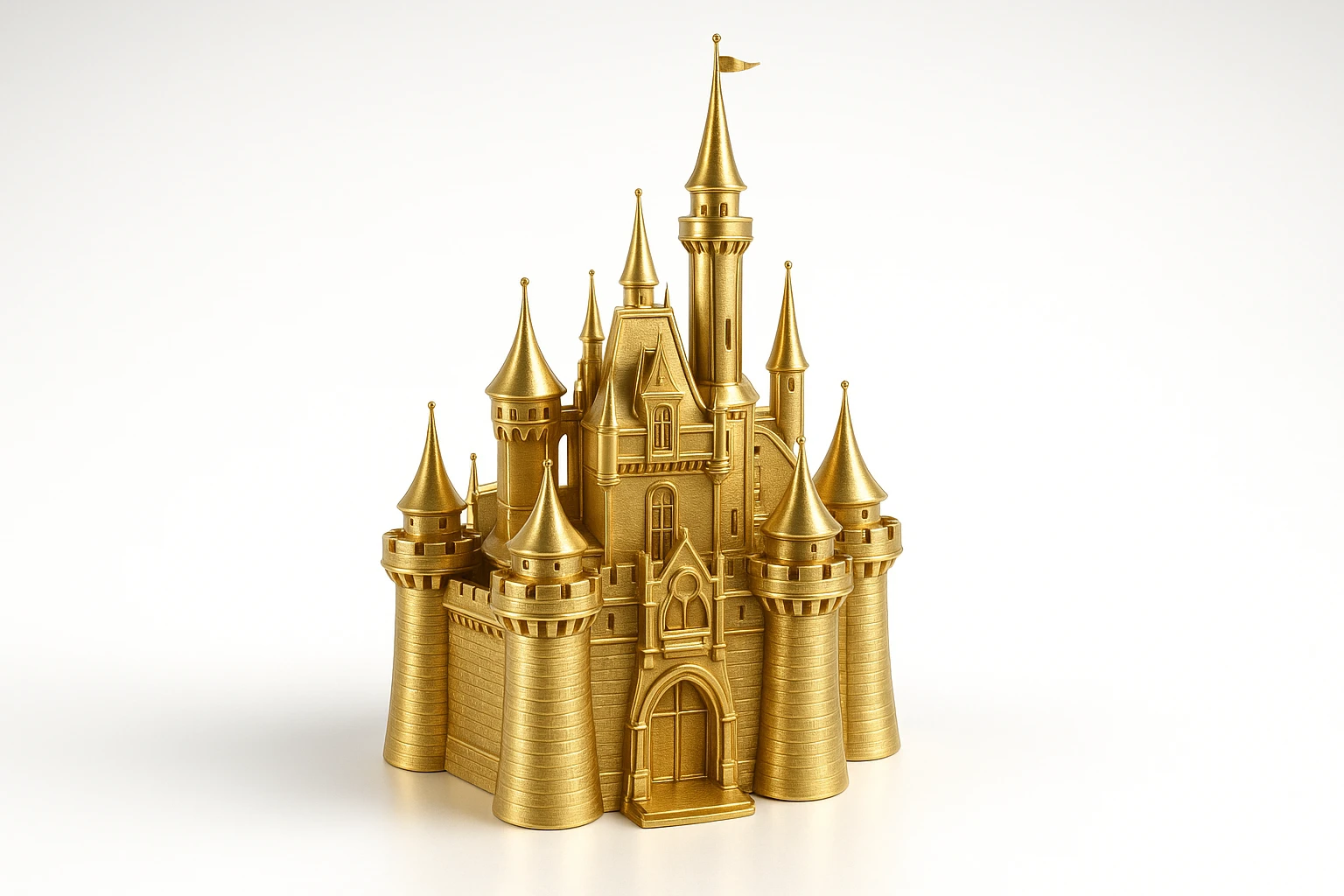 golden Disney castle, detailed, sparkling highlights, gold palette, no text emoji
