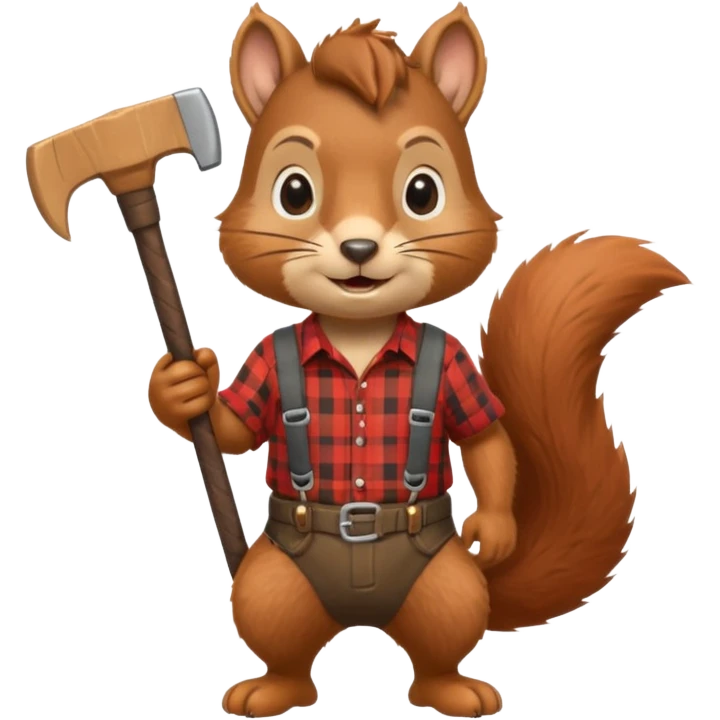 Squirrel lumberjack emoji