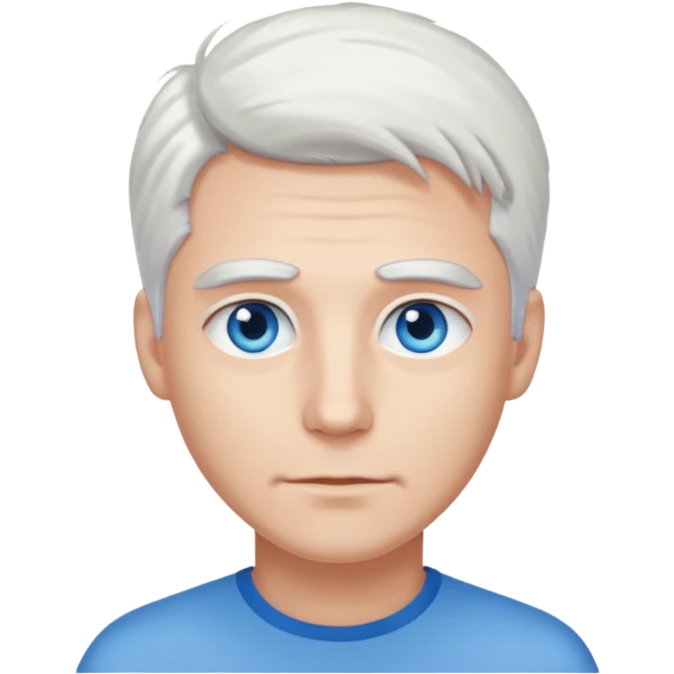 White-haired guy that looks and has beautiful blue eyes  emoji
