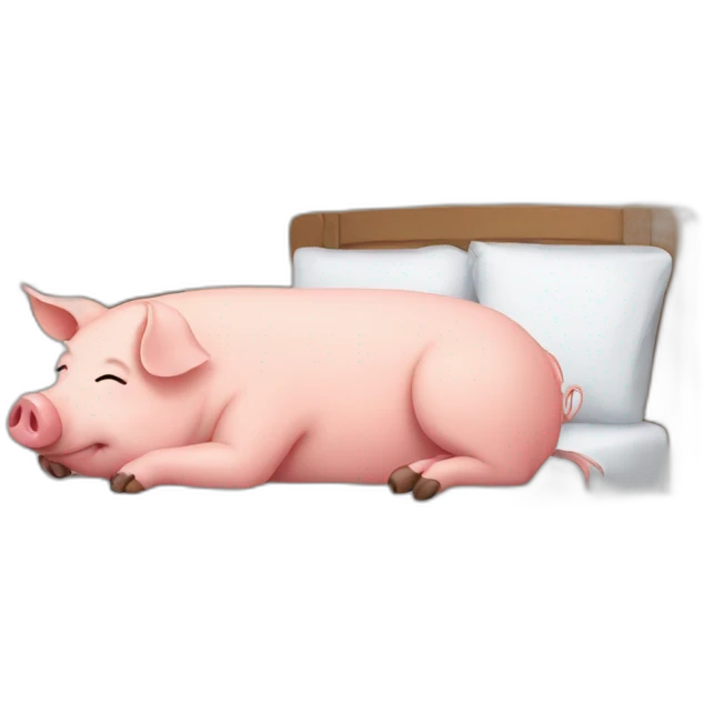 Pig sleeping in home emoji