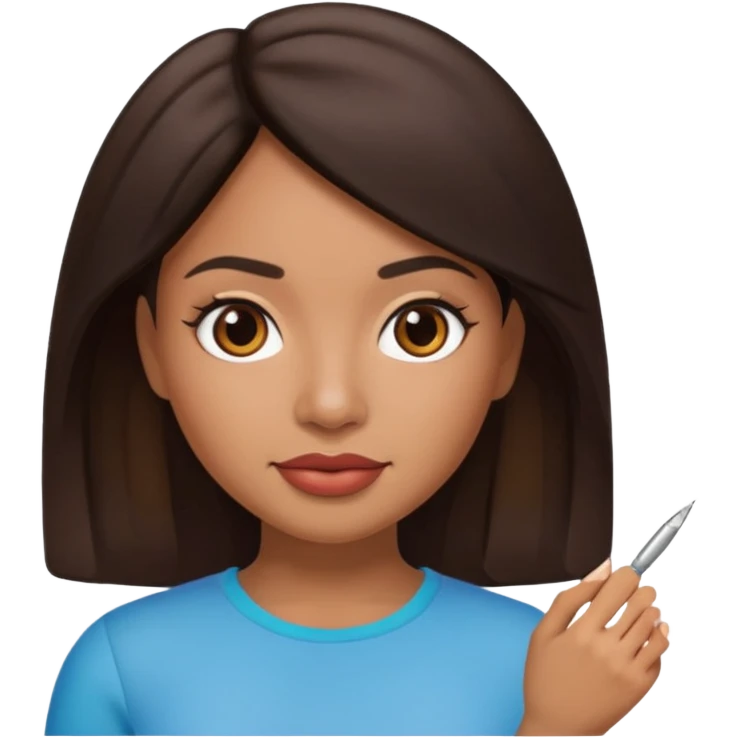 latina girl memoji with nail emoji