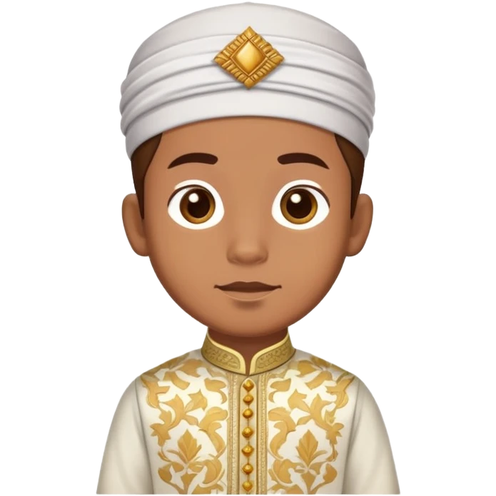 malay boy wearing baju melayu and songkok emoji
