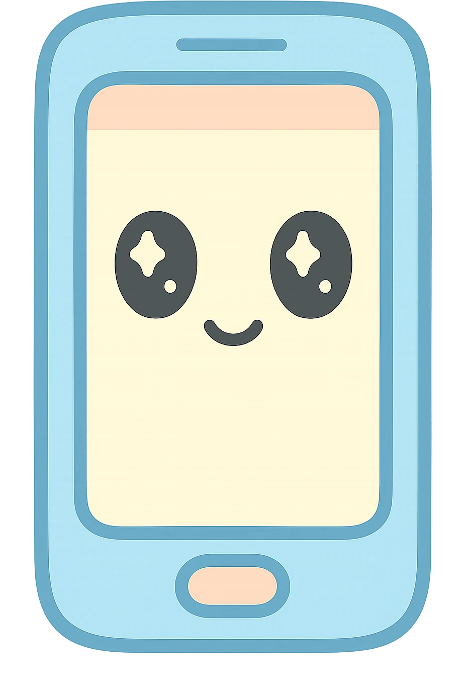 Смартфон. Минималистичный линейный рисунок emoji
