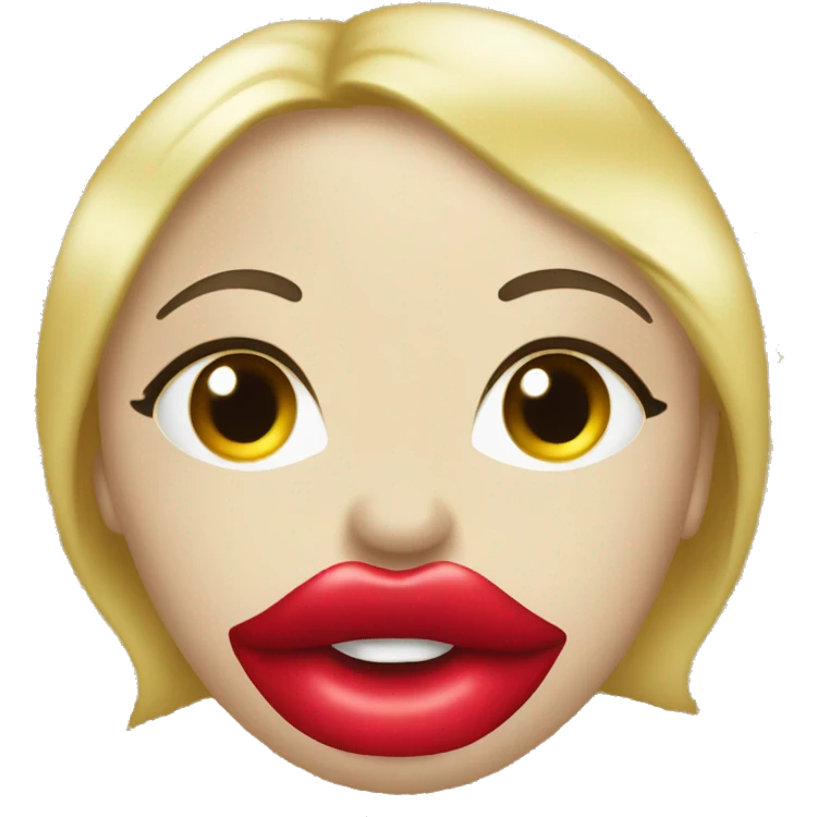 glittery red kiss print emoji