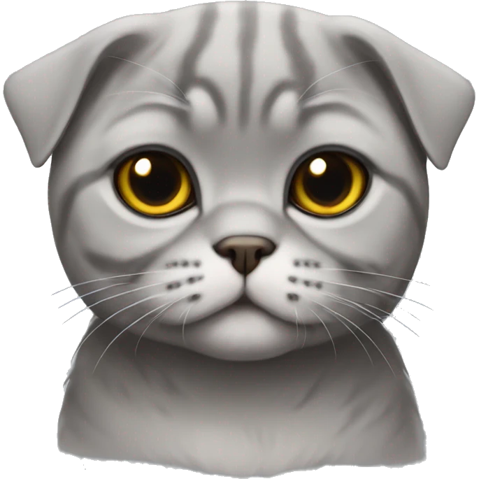 Gray Scottish fold emoji