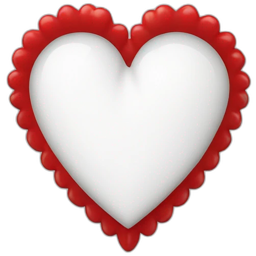 Drapeau Vendée coeur Vendéen double coeur rouge, couronne rouge sur coeur, fond blanc emoji