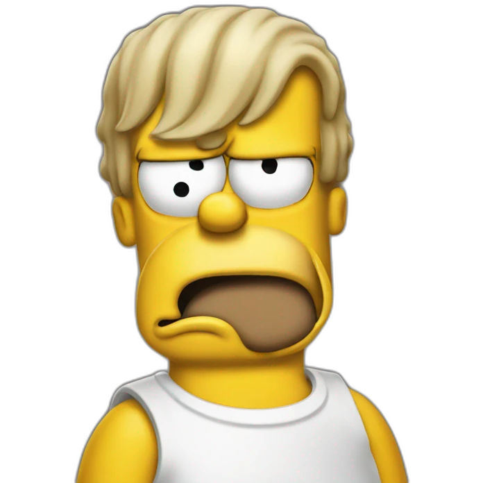 Homer Simpson with hair emoji