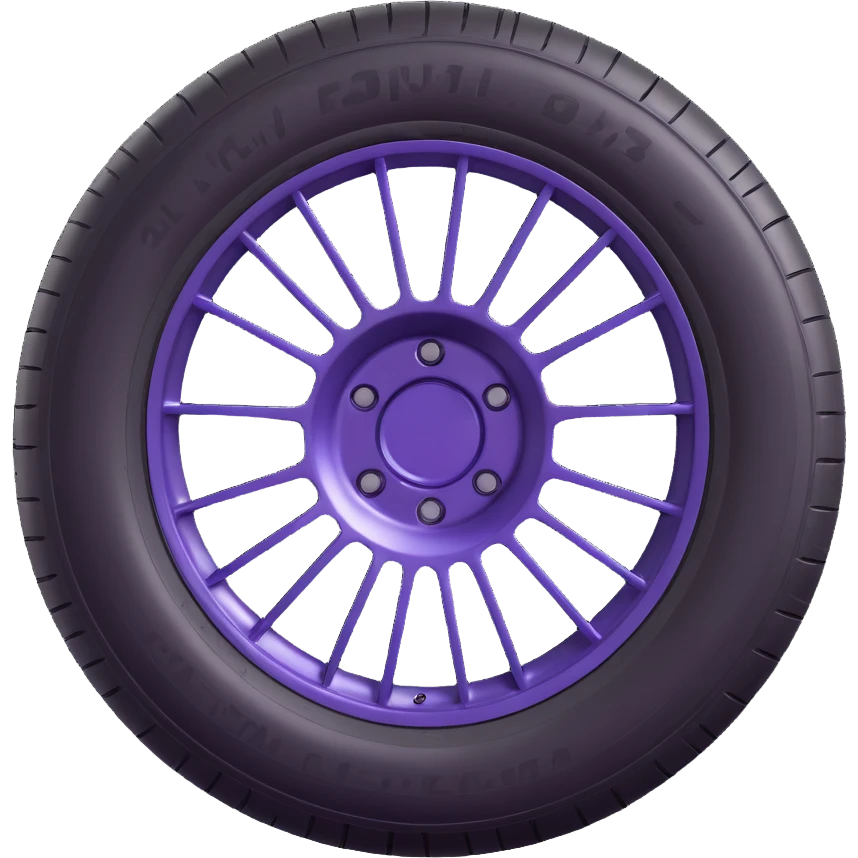 Make a tire emoji that looks exactly like the reference image, in iOS emoji style. 3D, shiny, smooth gradients, soft shadows, realistic tire texture, classic emoji look. emoji