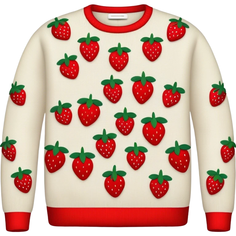 sweater embroirdered with strawberries emoji
