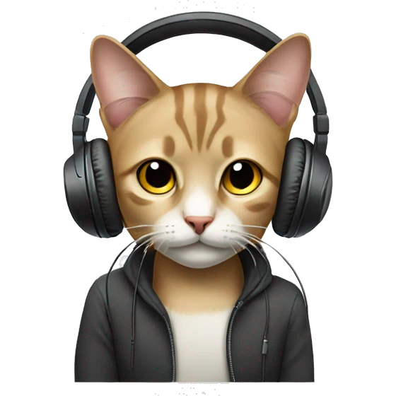 Cat in headphones  emoji