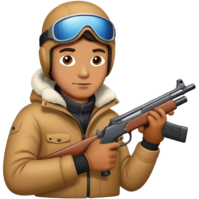 A man wearing a ski Mack wit a gun emoji