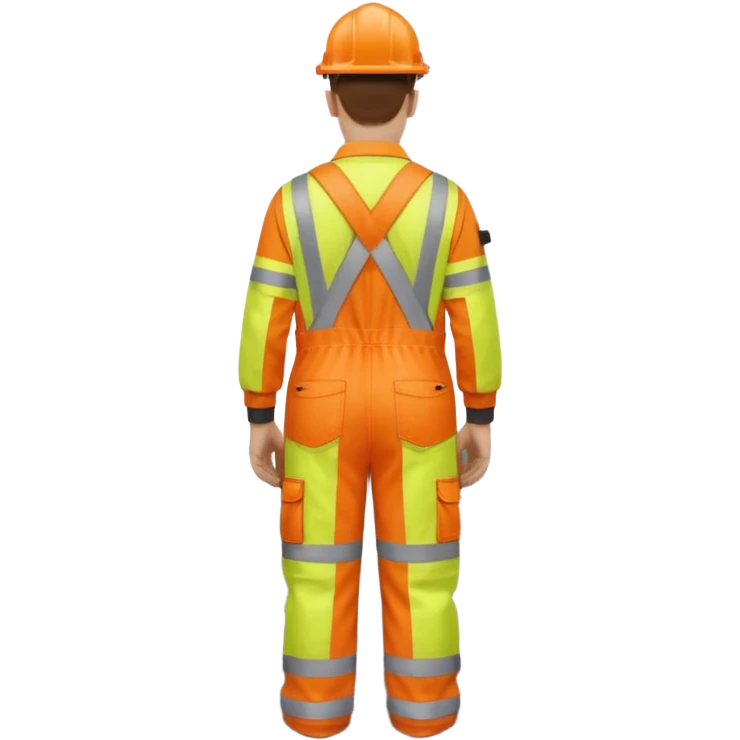 Engineer in orange hi-vis overalls facing away emoji