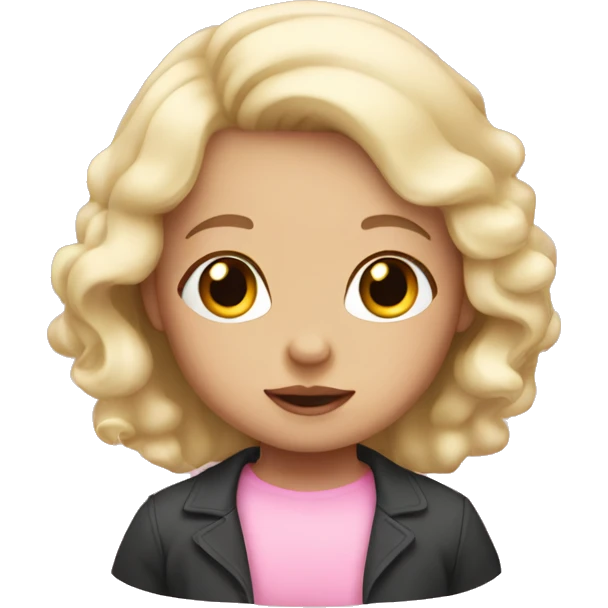 White baby with light hair in pink emoji