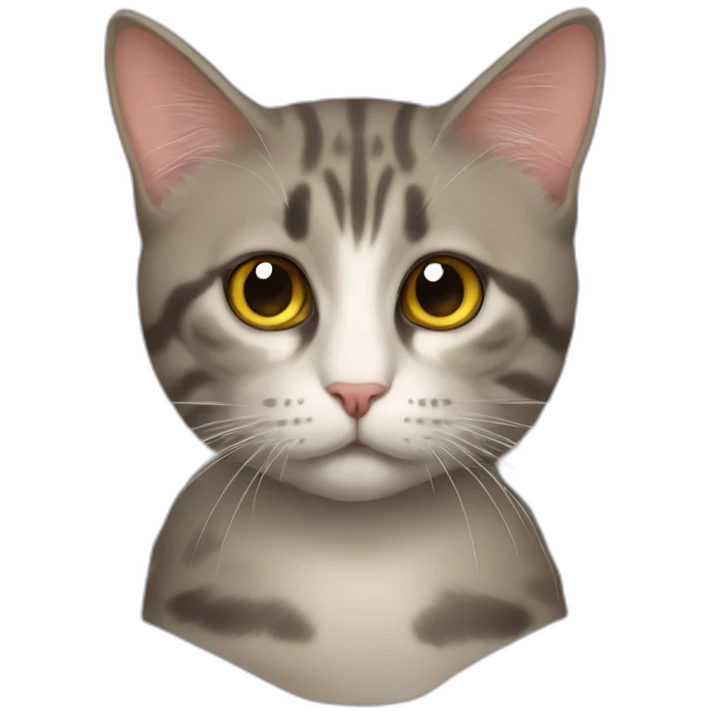 Garabato del gato bajo el orisonte emoji