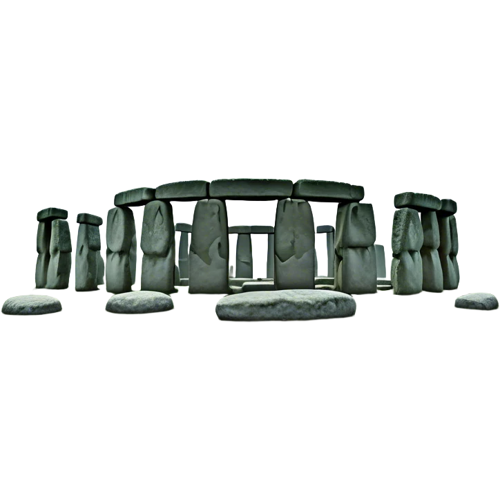 Cinematic Realistic Stonehenge Landscape Emoji, depicted with ancient, mysterious stone circles set against a moody sky, rendered with atmospheric lighting and detailed textures that evoke its prehistoric allure. emoji