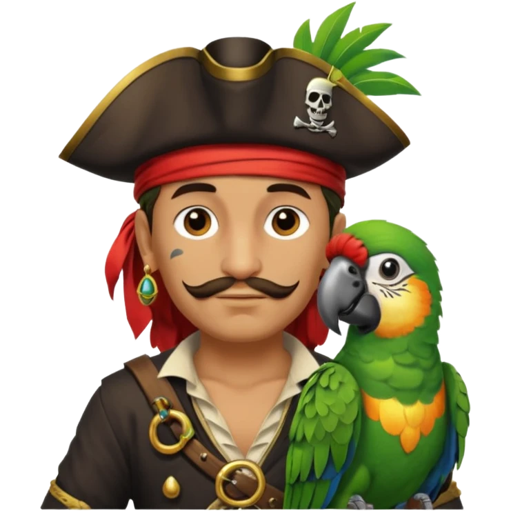 pirate and parrot emoji