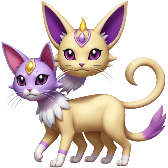 Meowth-Espeon-Pokémon-Fakémon-hybrid-creature (full body) emoji