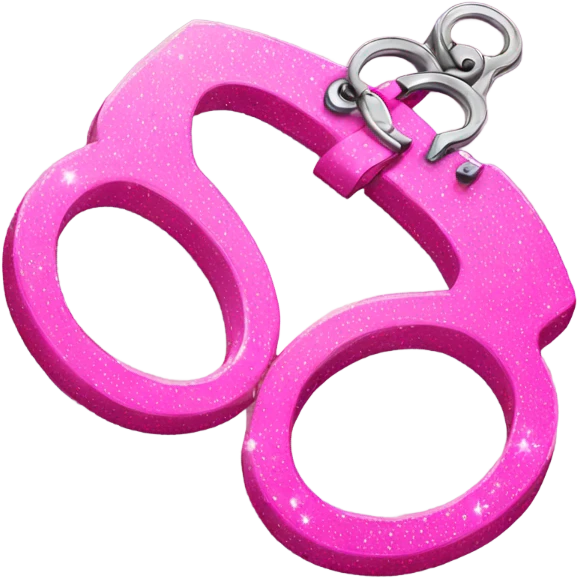 Pink handcuffs with glitter  emoji